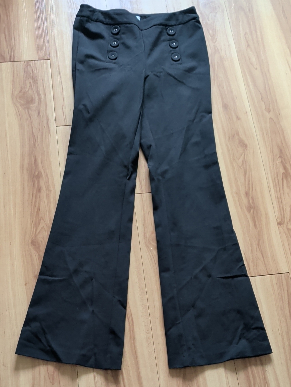 Black Wide-Leg Sailor Pants